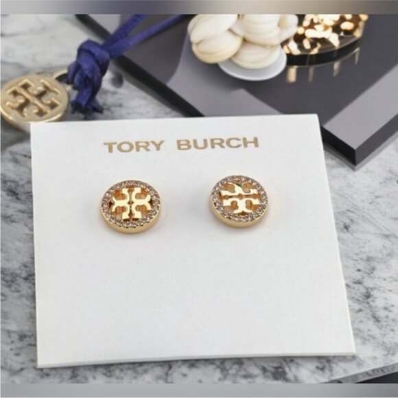 Tory Burch Gold Stud Earrings - Picture 1 of 4